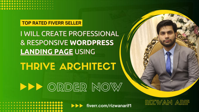 Gig Preview - Create wordpress landing page using thrive architect and thrive themes