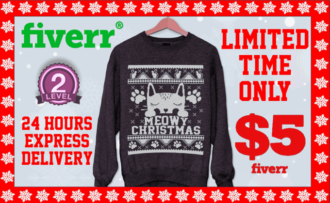 Gig Preview - Design christmas ugly sweater t shirt