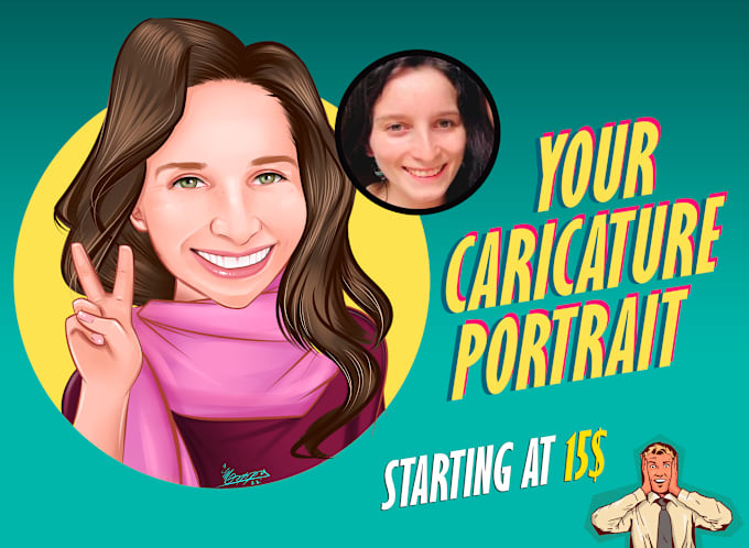 Gig Preview - Draw a funny caricature portrait