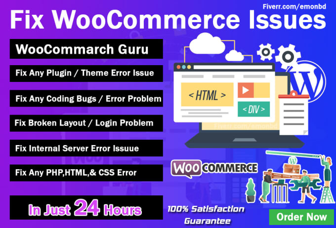 Gig Preview - Fix woocommerce or fix woocommerce error