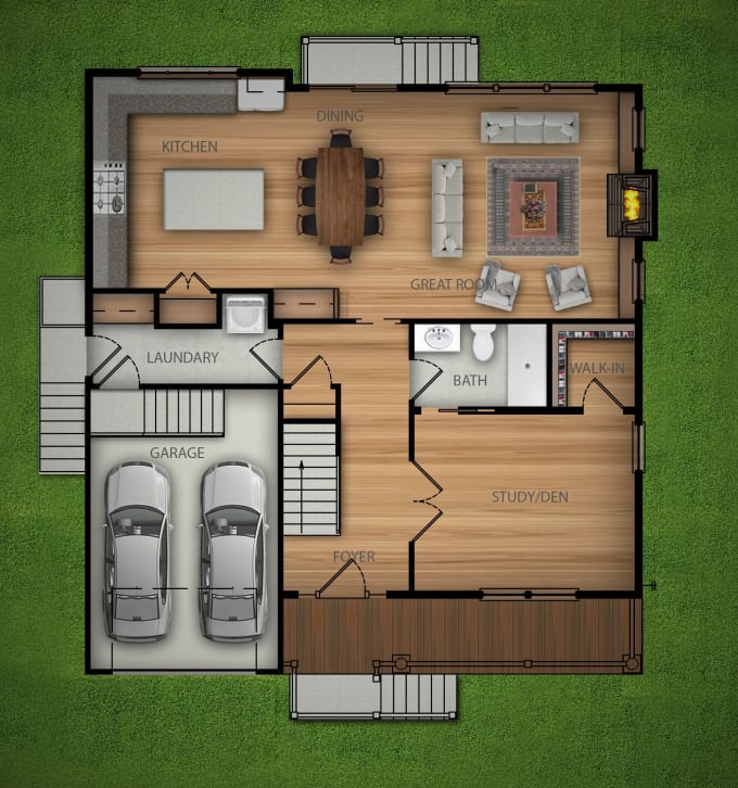 Gig Preview - Draw colour floor plans of houses