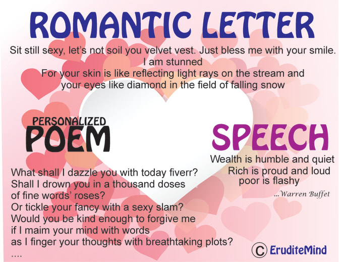 Gig Preview - Write a personalized poem, speech or a romantic letter