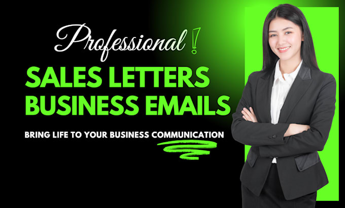 Gig Preview - Write business, sales letters, and professional emails