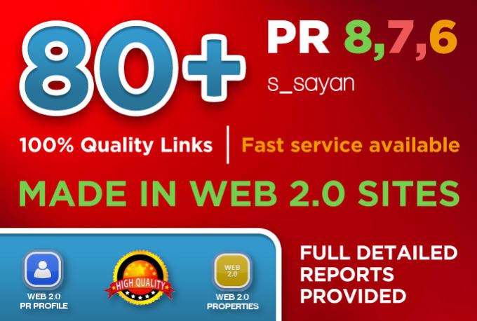 Gig Preview - Create 80 high page rank pr da google seo backlinks dofollow pr9 traffic links