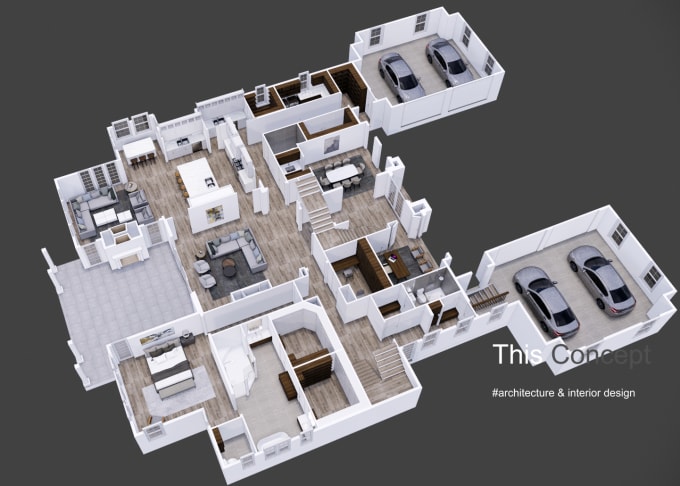 Gig Preview - Render 3d floorplan of apartment, house