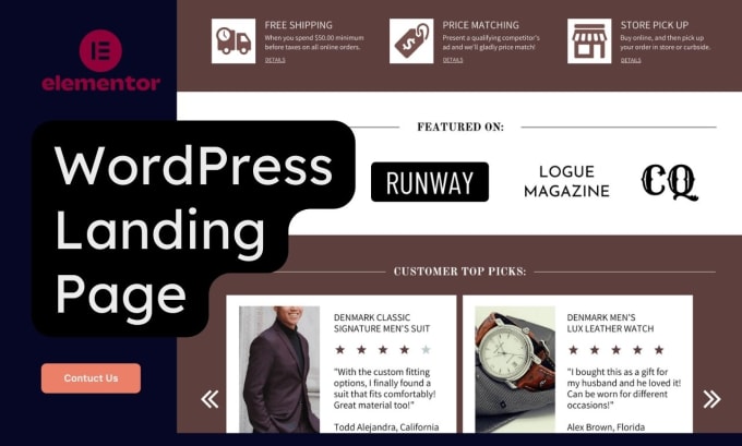 Gig Preview - Do responsive wordpress landing page from PSD,figma  with elementor