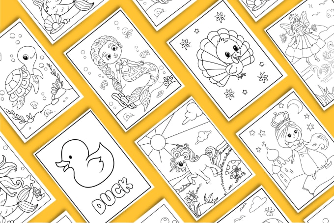 Gig Preview - Design activity coloring pages for amazon kdp coloring book