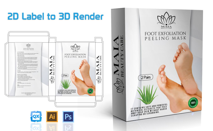 Gig Preview - Do your product label into 3d box 3drender