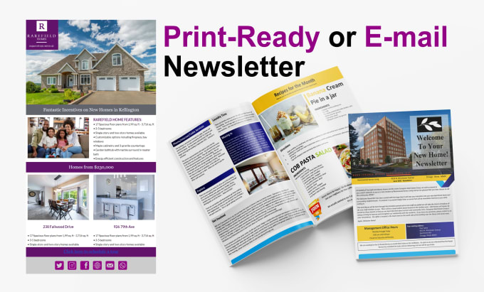 Gig Preview - Design a print newsletter, magazine, promotional email, flyer, digital, editable