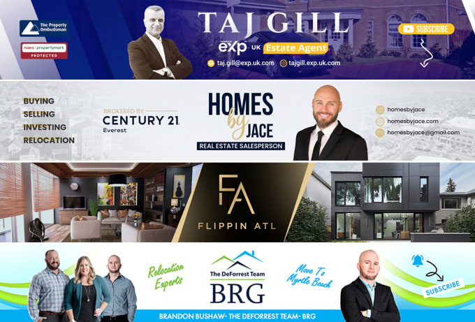 Gig Preview - Create real estate youtube channel banner design for realtor