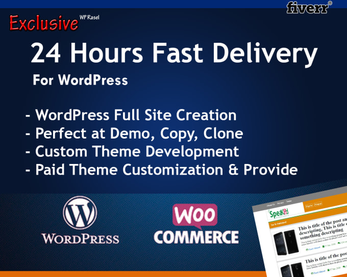 Gig Preview - Create full wordpress site as the demo with custom or premium theme