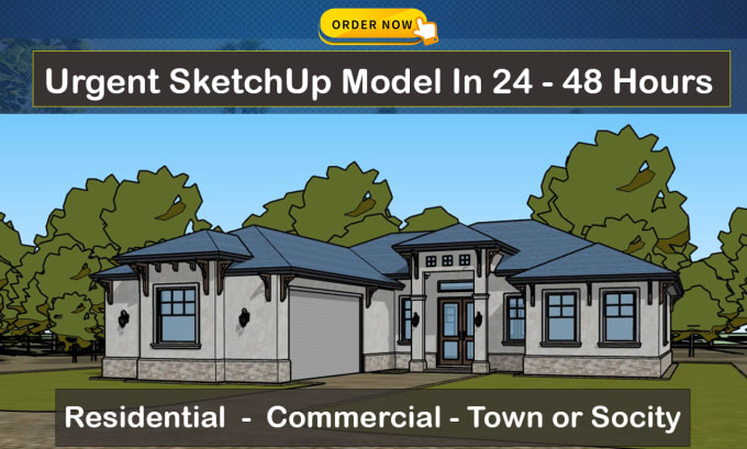 Gig Preview - Create sketchup 3d model and architectural rendering