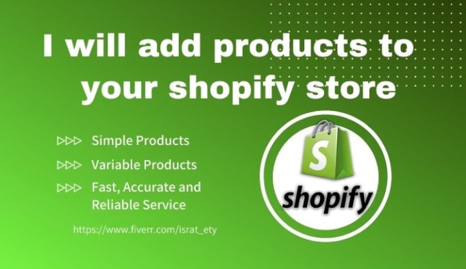 Gig Preview - Upload products, add products or listing products to your shopify shop