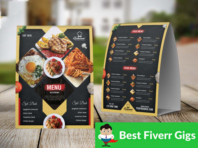 Gig Preview - Design all sized restaurant menu, food menu and 1 year free unlimited revisions