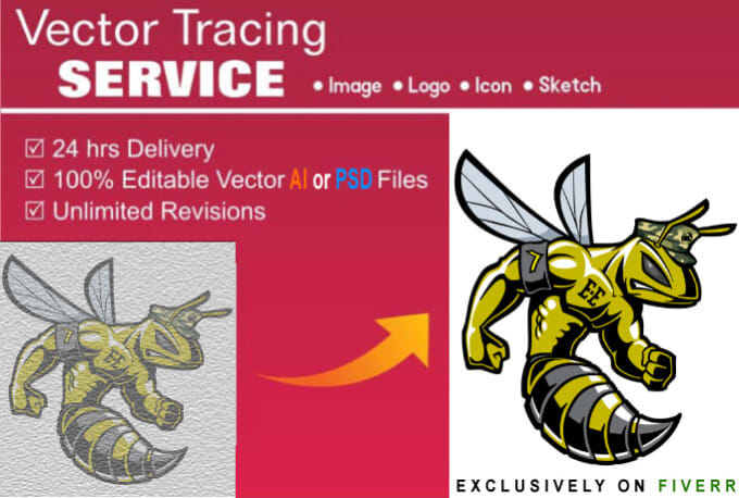 Bestseller - manual vector tracing raster to vector logo redraw