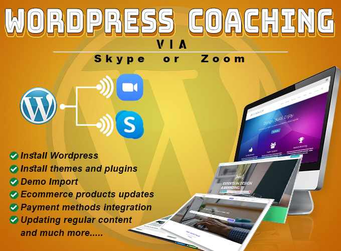 Gig Preview - Do wordpress coaching one on one via skype or zoom