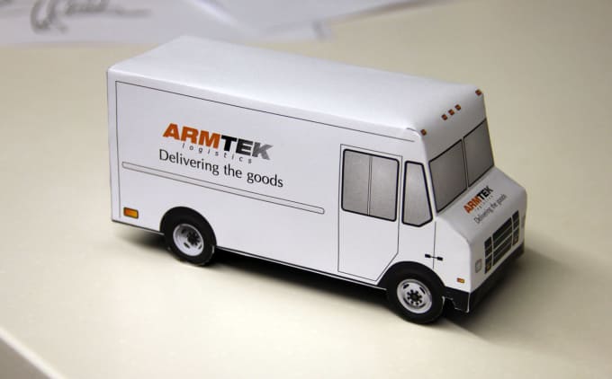 Gig Preview - Make a papercraft delivery step van with your logo on it