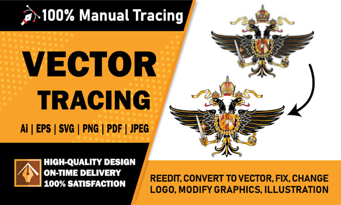 Bestseller - manually recreate, vectorize artwork, remake design, modify graphics in 24 hrs