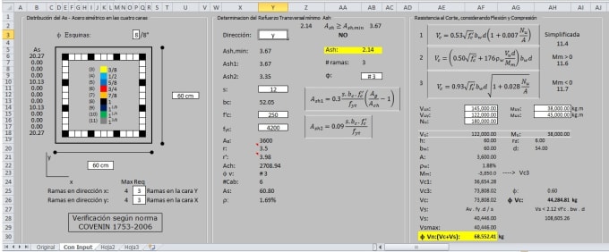 Gig Preview - Do single excel spreadsheet for reinforced concrete design based on aci 318