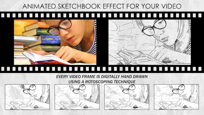 Gig Preview - Make a rotoscoped animation of your video, sketchbook style