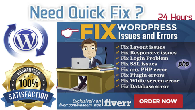 Gig Preview - Fix any wordpress issues, errors or bugs in your website quickly