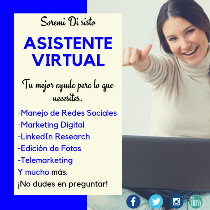 Gig Preview - Virtual assistant asistente virtual