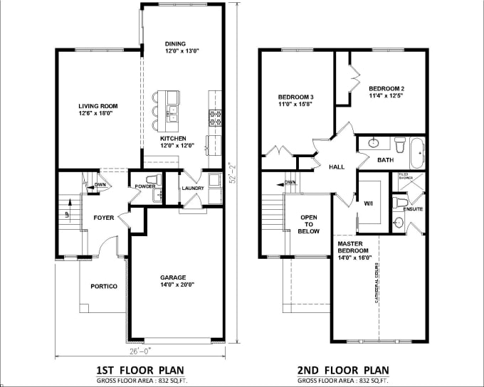 Gig Preview - Draw architectural 2d floor plans in autocad