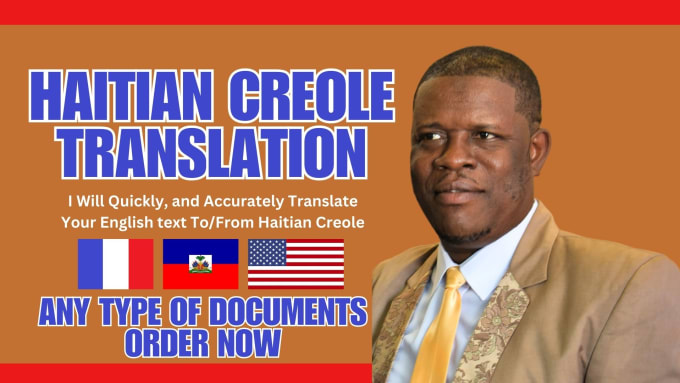 Gig Preview - Translate english to haitian creole translation services