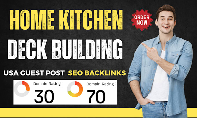 Gig Preview - Publish home kitchen deck building article through USA guest post backlink