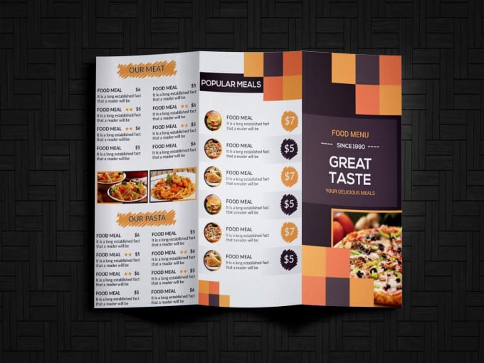 Gig Preview - Design eye catching restaurant menu within 24 hours