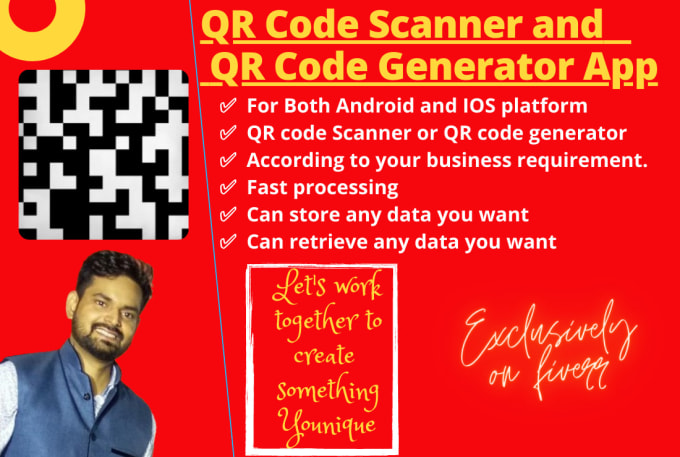 Gig Preview - Create qr code generator and qr code scanner app for android IOS