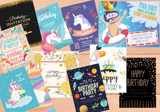 Gig Preview - Design a birthday party , invitation cards