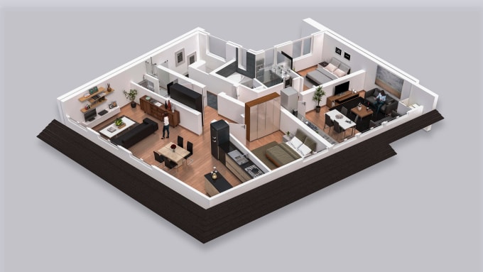 Gig Preview - Create 3d floor plan , interior , exterior visualization as an architect