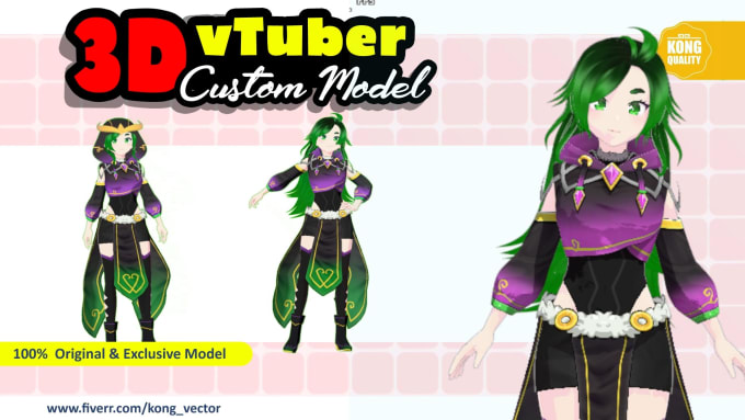 Gig Preview - Convert live 2d vtuber model into 3d vroid or vrchat model