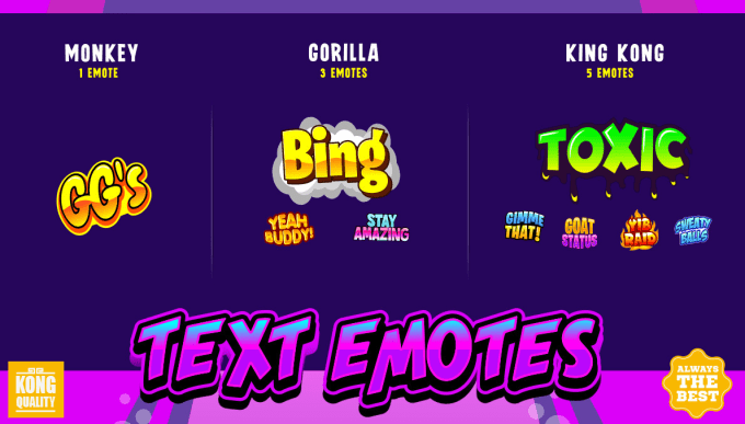 Gig Preview - Create express custom text emotes for kick twitch youtube