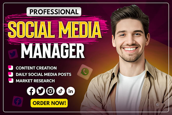 Gig Preview - Be your social media marketing manager