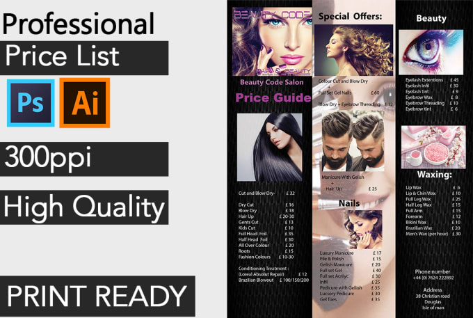 Gig Preview - Design professional price list menu list