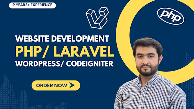 Gig Preview - Do custom website development using wordpress php laravel codeigniter