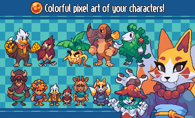 Bestseller - draw colorful pixel art of your characters