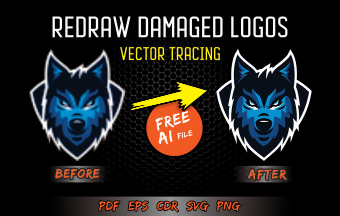 Gig Preview - Redraw damaged logo and vectorized anything