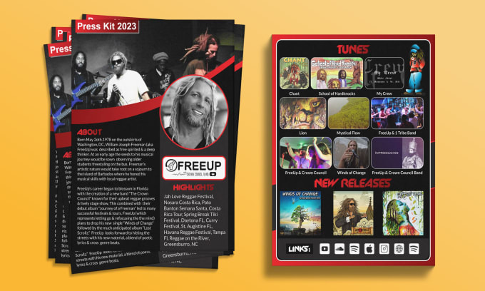 Gig Preview - Design dj artist press kit, epk, media kit, portfolio, speaker author one sheet