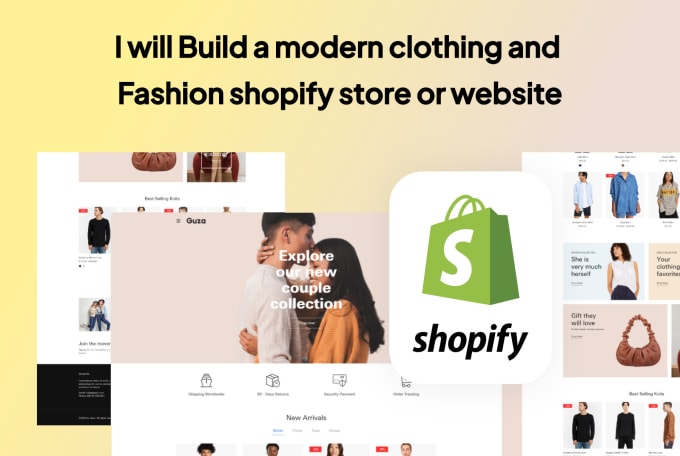 Gig Preview - Build a modern clothing and fashion ecommerce shopify dropshipping store