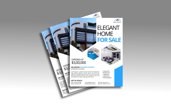 Gig Preview - Clean modern real estate flyer brochure