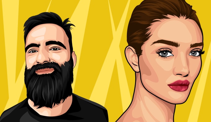 Gig Preview - Create cartoon portrait, digitizing and vector art from jpeg