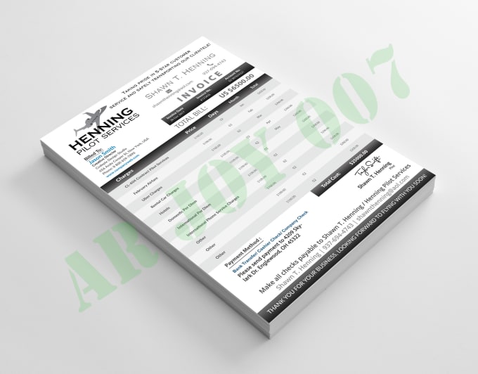 Gig Preview - Design professional business invoice order form