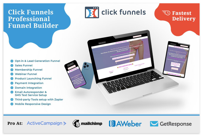 Gig Preview - Develop your funnel or website using clickfunnels