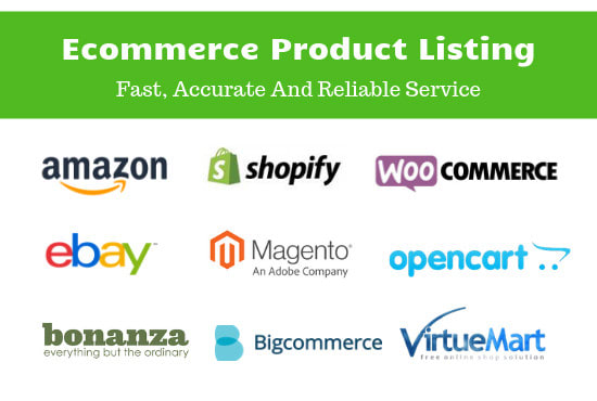 Gig Preview - Do product listing to woocommerce shopify  amazon or ebay store