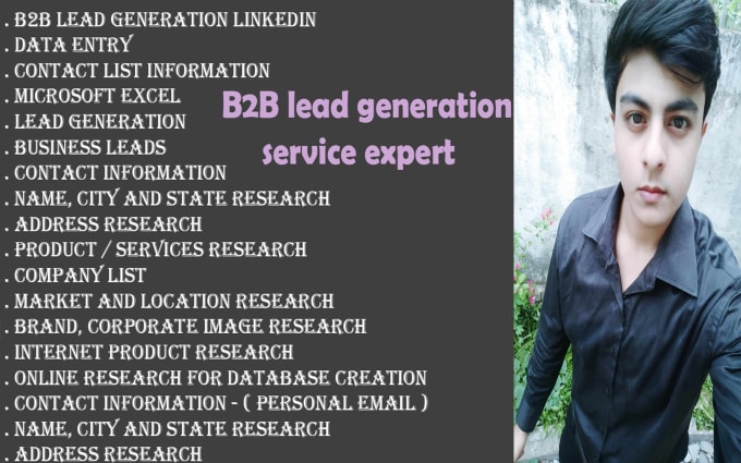 Gig Preview - Do b2b lead generation linkedin and email list