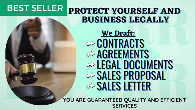 Gig Preview - Professionally draft legal agreements, legal contract, letter and sales proposal