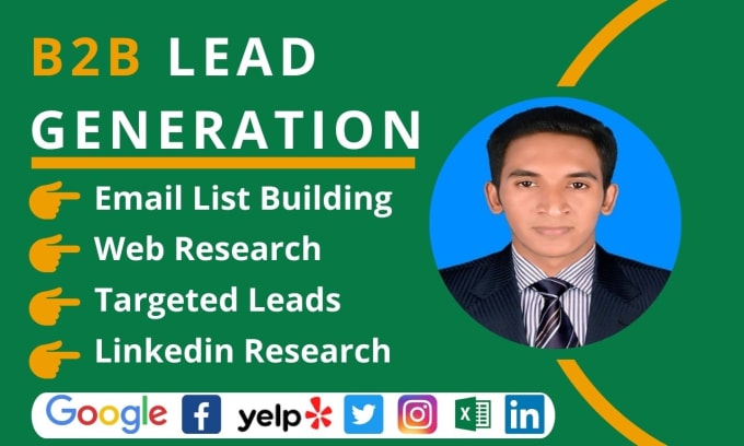 Gig Preview - Do b2b lead generation, email list prospecting